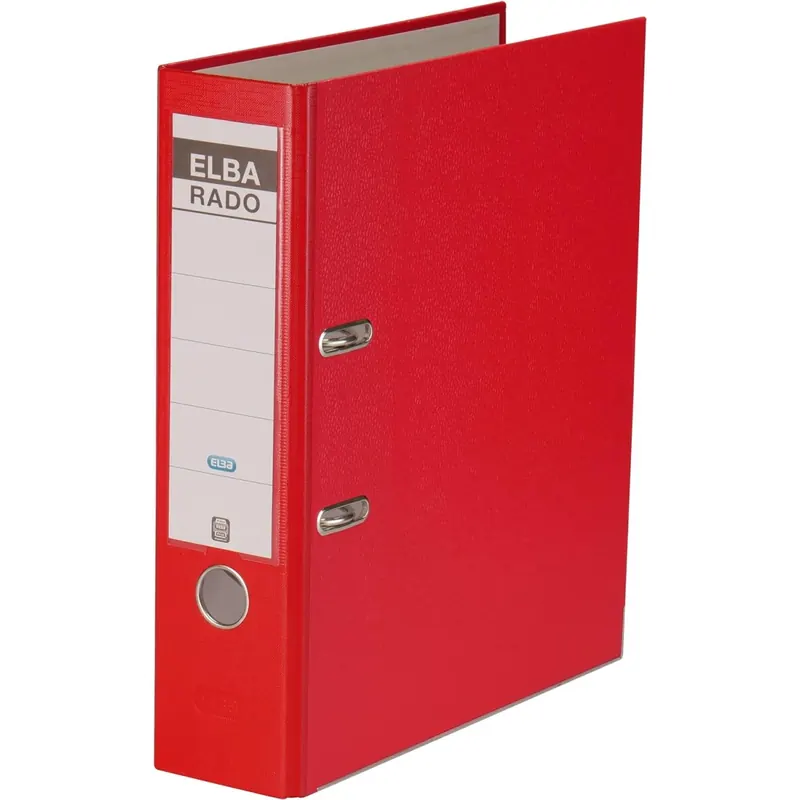 Elba Ordner A4, rado brillant, breit, veredeltes Papier, rot, 1 Stück