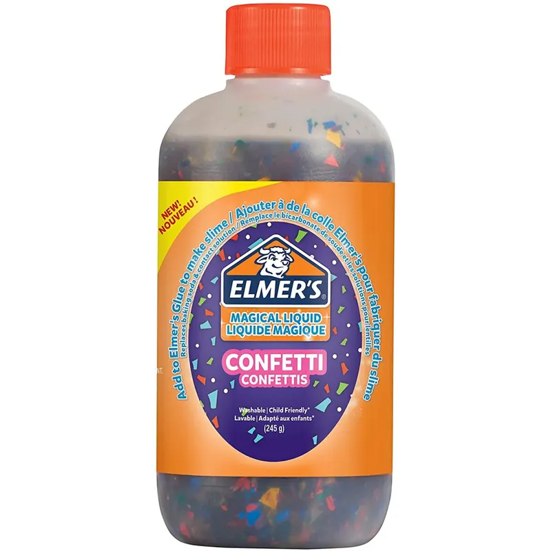 Elmer's Konfettischleimaktivator | magische Schleimaktivator-Flüssiglösung | 245-g-Flasche | toll zum Herstellen von Konfettischleim