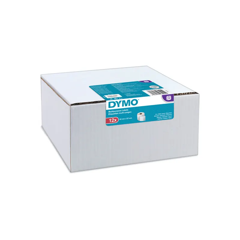 Etikettendrucker Rollenetikett Dymo 2093095 - auf Rolle Vielzweck-Etikett 32 x 57 mm weiß permanent Thermopapier für Thermodrucker Karton/12x1000