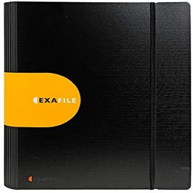 Exacompta 53534E Premium Kunststoff Ordner Exafile aus festem PP 1,9 mm. 6,5 cm breit DIN A4 Ringordner Aktenordner Briefordner Büroordner Plastikordner Schlitzordner schwarz