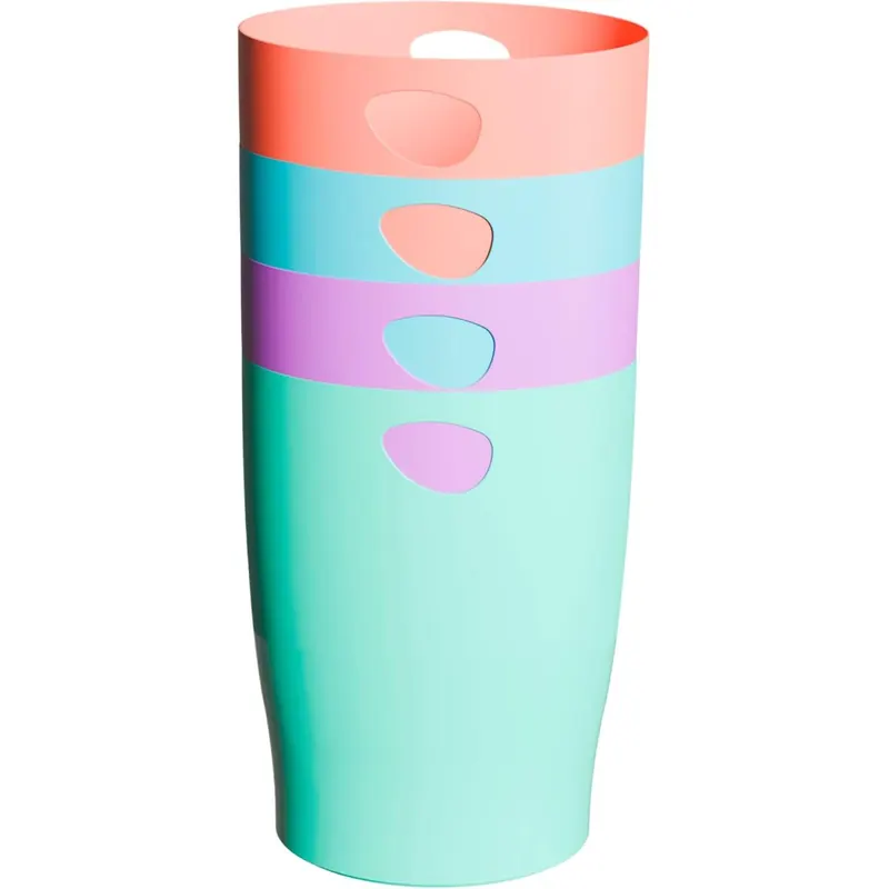 Exacompta - Ref. 453707D – 1 Papierkorb mit Griffen ECOBIN Candy Tidy – großes Fassungsvermögen 15 l – Maße 26,3 x 26,3 x 33,5 cm – für Büro oder Zuhause – zufällige Farben