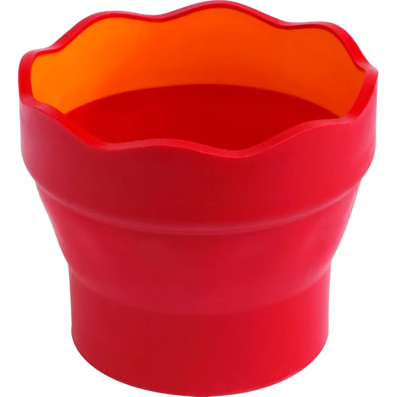 FABER-CASTELL 181517 - Wasserbecher CLIC & GO, faltbar, rot