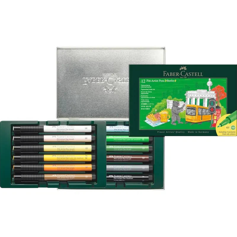 Faber-Castell -267181 Pitt Artist Pen Tuschestift Geschenkset Berlin
