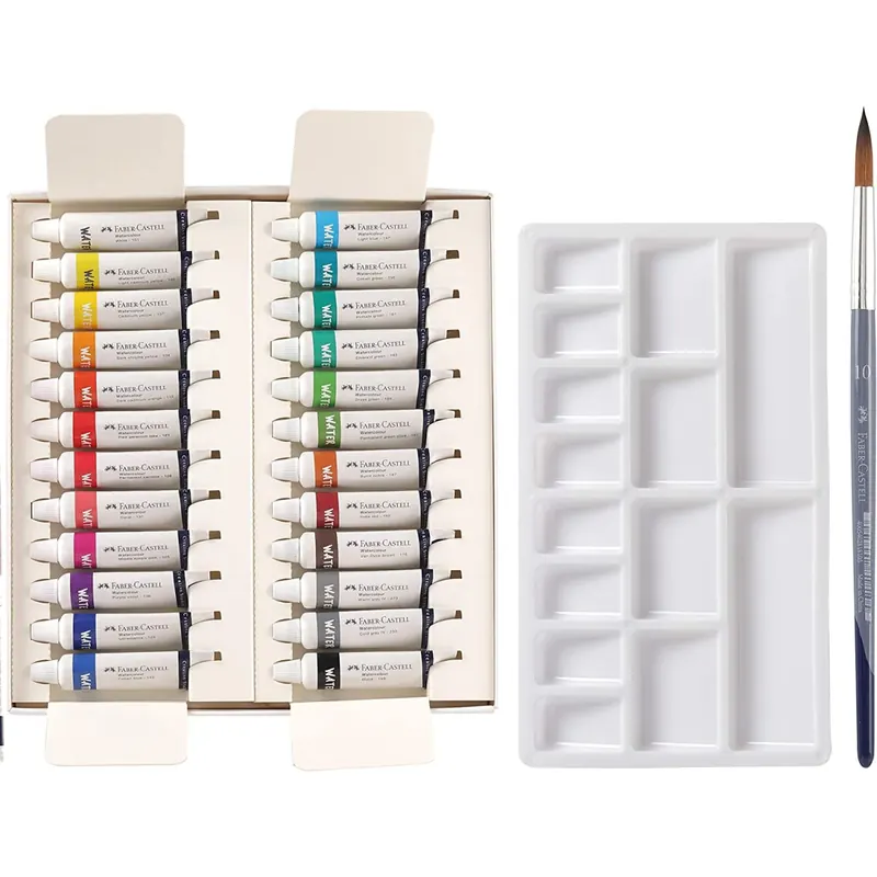 Faber-Castell Aquarellfarben, mehrfarbig., 9 ml (24er Pack)