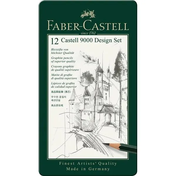 Faber-Castell Bleistift CASTELL 9000 12er Design Set