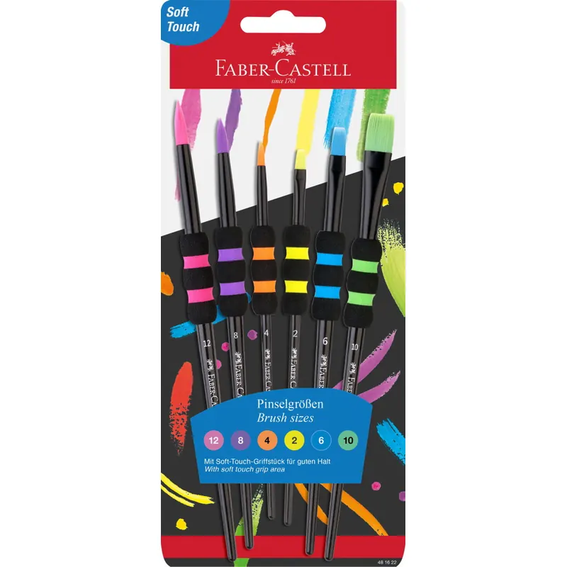 FABER-CASTELL Synthetikhaarpinsel, 6er Set (481622)