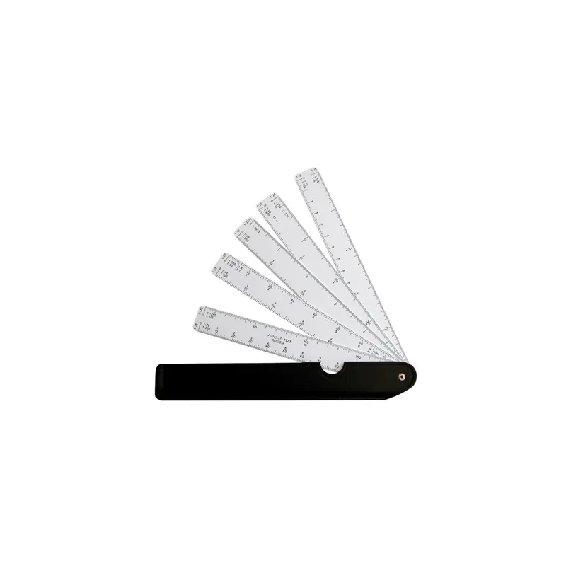 Fächermaßstab Aristo AR1323 - 29,8 cm weiß 5 Fächer 1:10 :15 :20 :25 :30 :33 1/3 :40 :50 :75 :125 Kunststoff