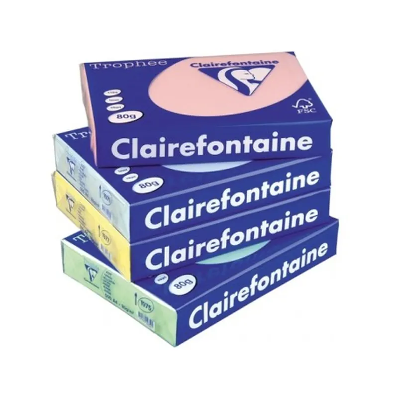 Farbiges Druckerpapier Clairefontaine Trophée, DIN A4, 80 g/m², P/500 Blatt, eisblau