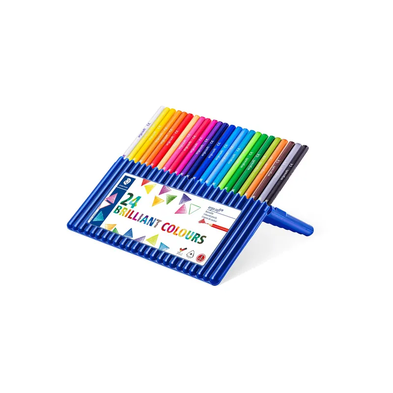 Farbstift Staedtler Mars ergo soft 157 - farbig sortiert Normalmine Ø 3 mm Dreieckform in Aufstellbox 24er-Set