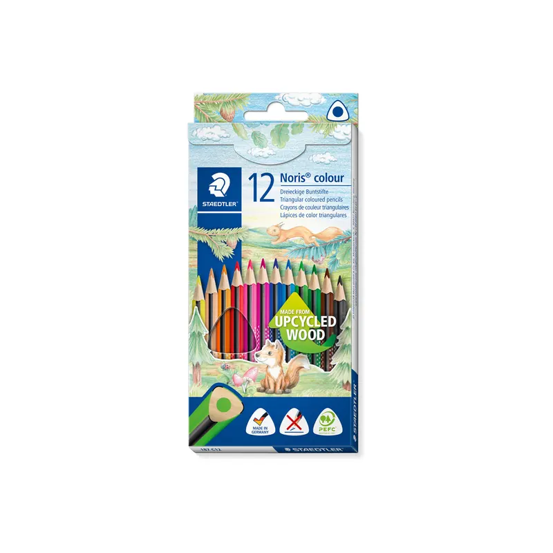 Farbstift Staedtler Noris colour 187 - farbig sortiert Normalmine Ø 3 mm Sechskantform 12er-Set