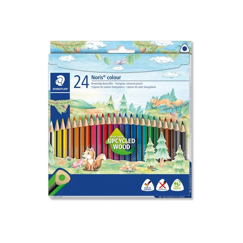 Farbstift Staedtler Noris colour 187 - farbig sortiert Normalmine Ø 3 mm Sechskantform 24er-Set