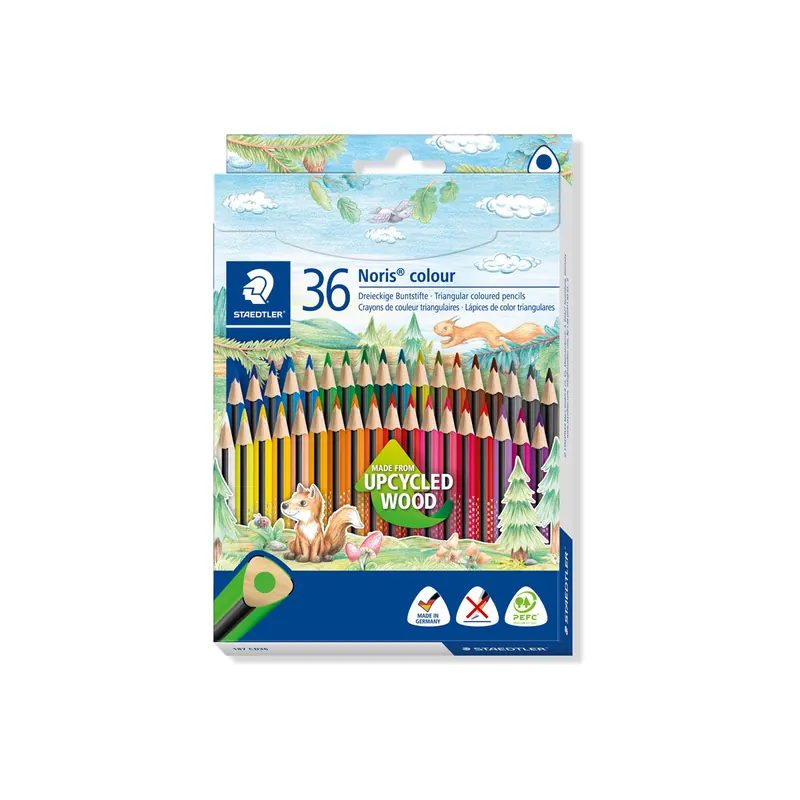 Farbstift Staedtler Noris colour 187 - farbig sortiert Normalmine Ø 3 mm Sechskantform 36er-Set