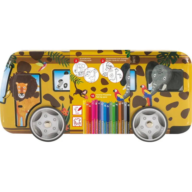 Fasermaler 551113 Eberhard Faber 16 Farben Metalletui Bus