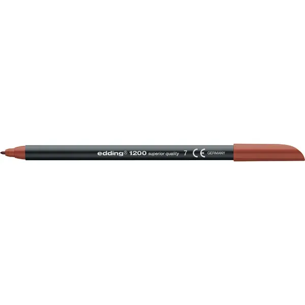 Fasermaler edding 1200 - braun 1 mm Rundspitze Tinte auf Wasserbasis Kunststoffschaft