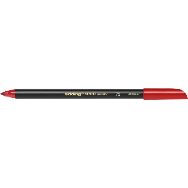 Fasermaler edding 1200 - metallic rot 1-3 mm Rundspitze Tinte auf Wasserbasis Kunststoffschaft