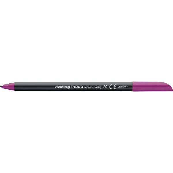 Fasermaler edding 1200 - rotviolett 1 mm Rundspitze Tinte auf Wasserbasis Kunststoffschaft