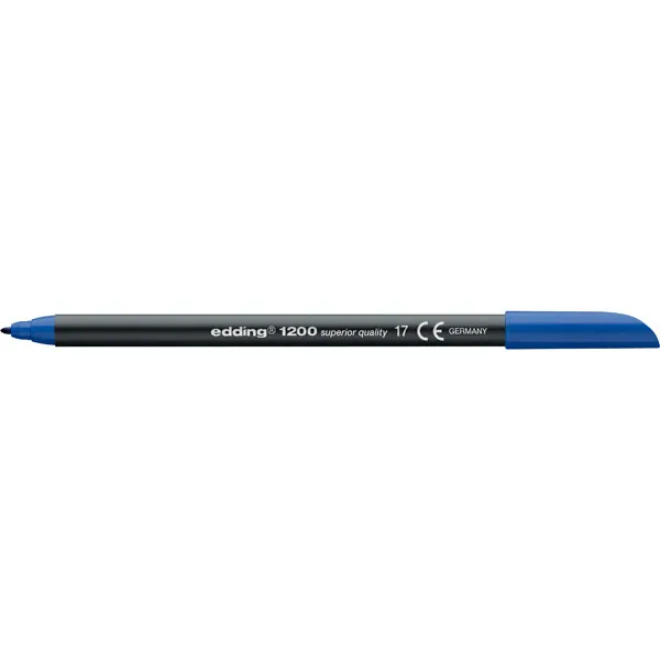 Fasermaler edding 1200 - stahlblau 1 mm Rundspitze Tinte auf Wasserbasis Kunststoffschaft