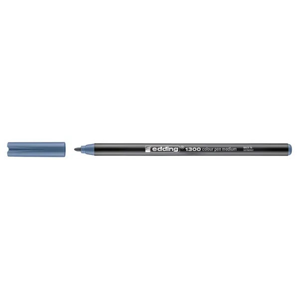 Fasermaler edding 1300 - blaugrau 3 mm Rundspitze Tinte auf Wasserbasis Kunststoffschaft