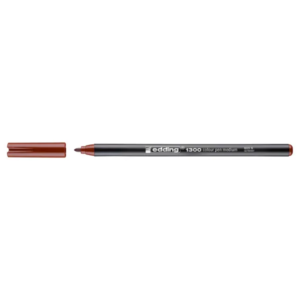 Fasermaler edding 1300 - braun 3 mm Rundspitze Tinte auf Wasserbasis Kunststoffschaft