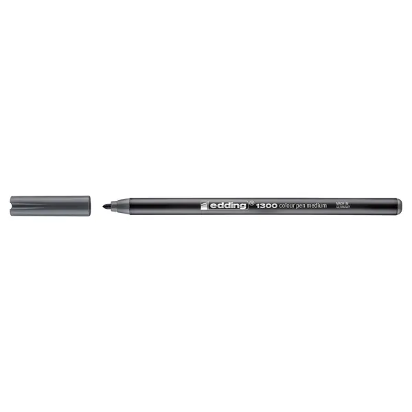 Fasermaler edding 1300 - grau 3 mm Rundspitze Tinte auf Wasserbasis Kunststoffschaft