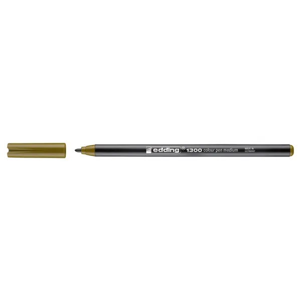 Fasermaler edding 1300 - olivbraun 3 mm Rundspitze Tinte auf Wasserbasis Kunststoffschaft