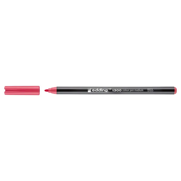 Fasermaler edding 1300 - rosarot 3 mm Rundspitze Tinte auf Wasserbasis Kunststoffschaft
