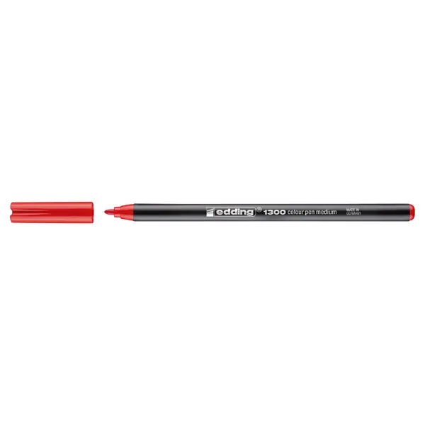 Fasermaler edding 1300 - rot 3 mm Rundspitze Tinte auf Wasserbasis Kunststoffschaft