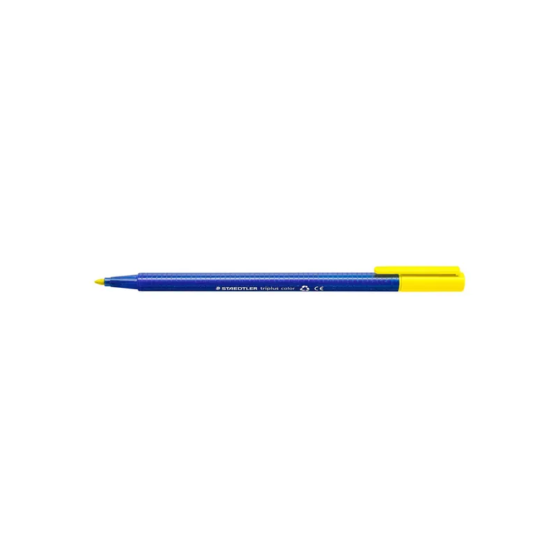Fasermaler Staedtler triplus color 323 - gelb 1 mm Rundspitze aus recyceltem Kunststoff Tinte auf Wasserbasis ergonomischer Dreikantschaft
