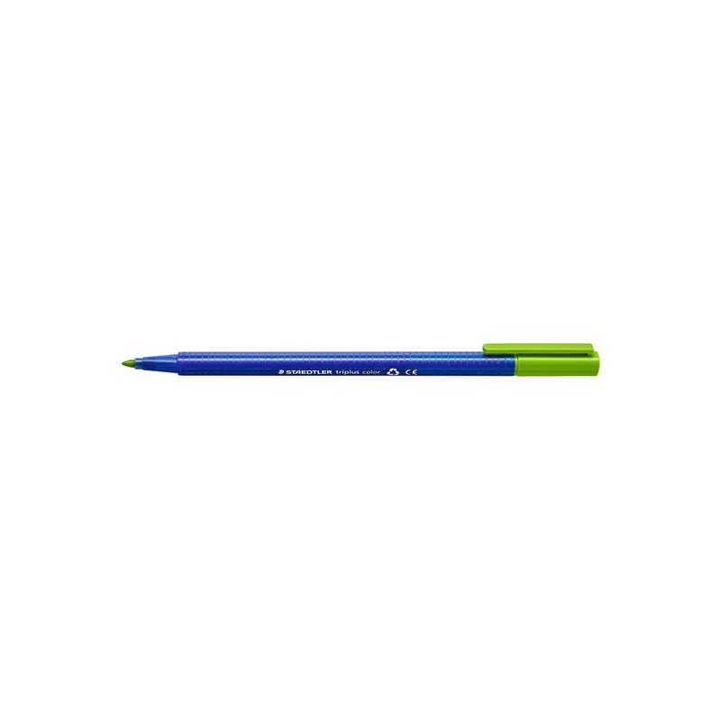 Fasermaler Staedtler triplus color 323 - gelbgrün 1 mm Rundspitze aus recyceltem Kunststoff Tinte auf Wasserbasis ergonomischer Dreikantschaft