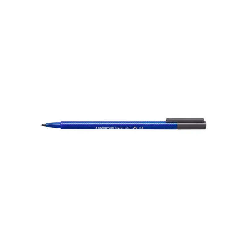Fasermaler Staedtler triplus color 323 - grau 1 mm Rundspitze aus recyceltem Kunststoff Tinte auf Wasserbasis ergonomischer Dreikantschaft