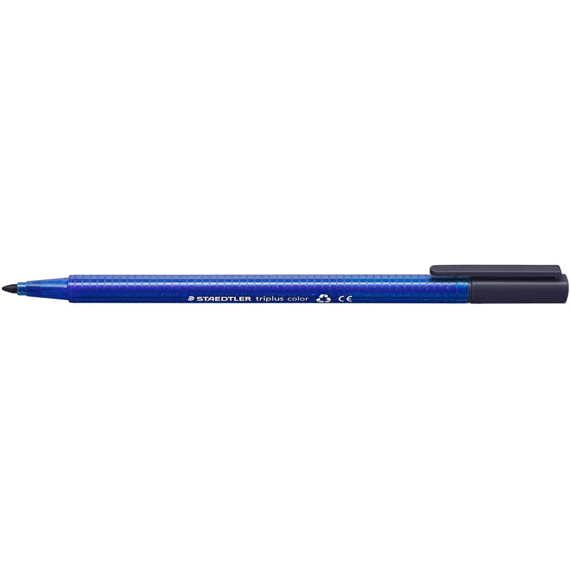 Fasermaler Staedtler triplus color 323 - indigoblau 1 mm Rundspitze aus recyceltem Kunststoff Tinte auf Wasserbasis ergonomischer Dreikantschaft