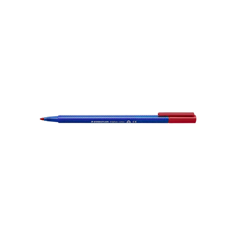 Fasermaler Staedtler triplus color 323 - karminrot 1 mm Rundspitze aus recyceltem Kunststoff Tinte auf Wasserbasis ergonomischer Dreikantschaft