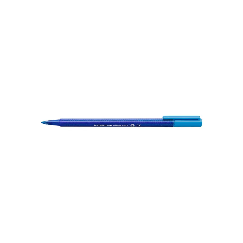 Fasermaler Staedtler triplus color 323 - lichtblau 1 mm Rundspitze aus recyceltem Kunststoff Tinte auf Wasserbasis ergonomischer Dreikantschaft