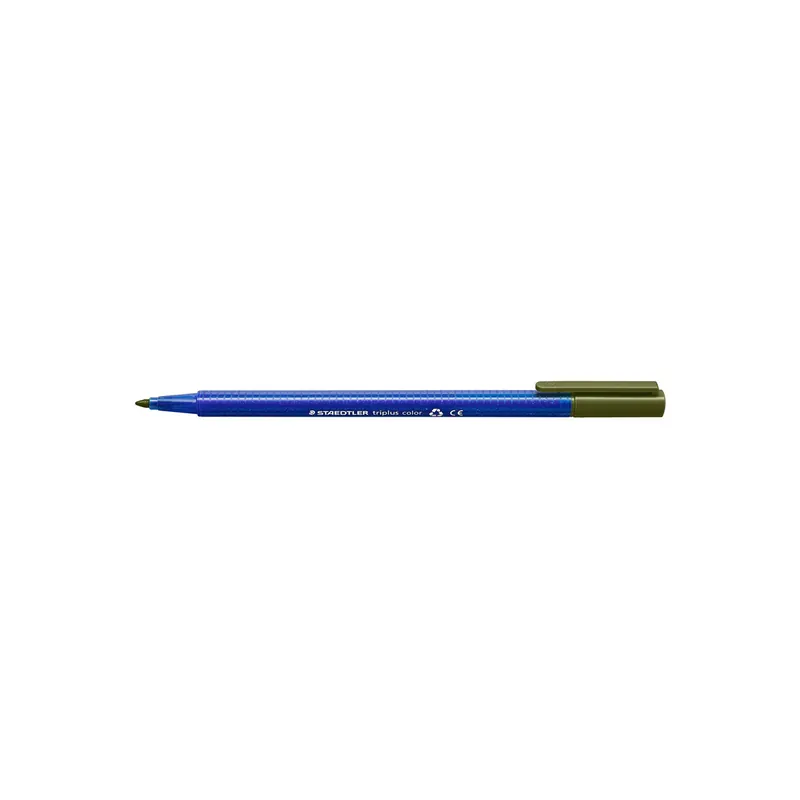 Fasermaler Staedtler triplus color 323 - olivgrün 1 mm Rundspitze aus recyceltem Kunststoff Tinte auf Wasserbasis ergonomischer Dreikantschaft