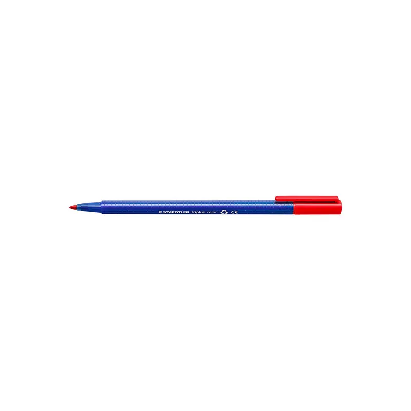 Fasermaler Staedtler triplus color 323 - rot 1 mm Rundspitze aus recyceltem Kunststoff Tinte auf Wasserbasis ergonomischer Dreikantschaft
