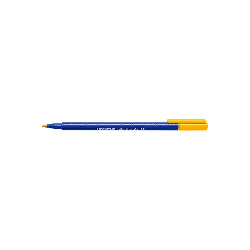 Fasermaler Staedtler triplus color 323 - sonnengelb 1 mm Rundspitze aus recyceltem Kunststoff Tinte auf Wasserbasis ergonomischer Dreikantschaft