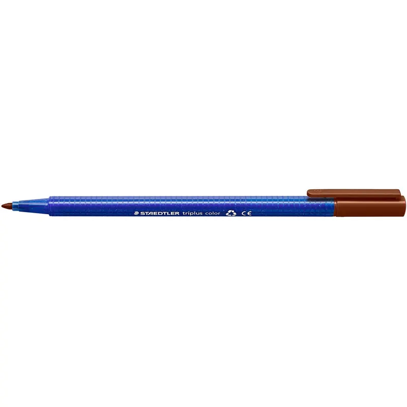 Fasermaler Staedtler triplus color 323 - van dyke braun 1 mm Rundspitze aus recyceltem Kunststoff Tinte auf Wasserbasis ergonomischer Dreikantschaft