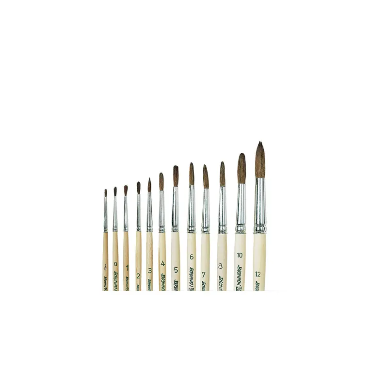 Feinhaarpinsel Brunnen Standard-FH 4891101 - Strichstärke 1 nahtlose Aluzwinge Stiel aus Holz
