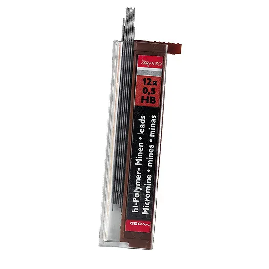 Feinminenstift Ersatzmine Aristo AH86508 - schwarz 0,50 mm HB Pckg/12