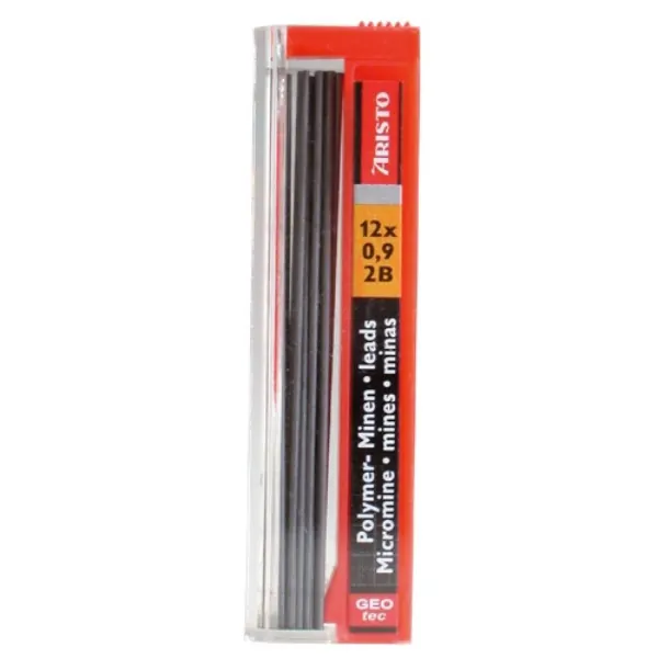 Feinminenstift Ersatzmine Aristo AH86978 - schwarz 0,90 mm 2B Pckg/12