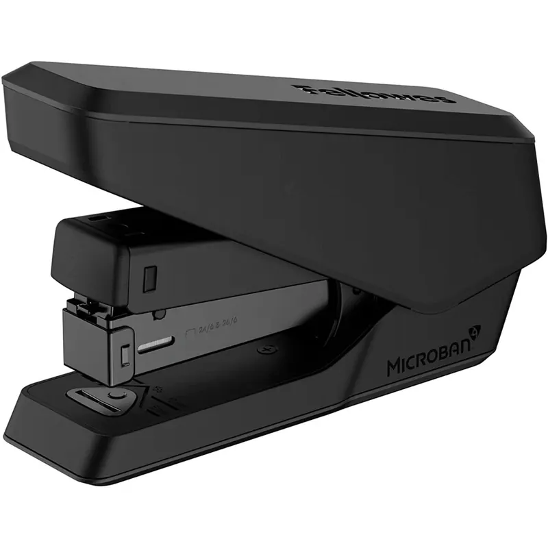 Fellowes Hefter LX840 Easy-Press Half Strip mit Microban Technologie - 25 Blatt Kapazität - für 24/6mm und 26/6mm Hefklammern - Schwarz - 1 Stück