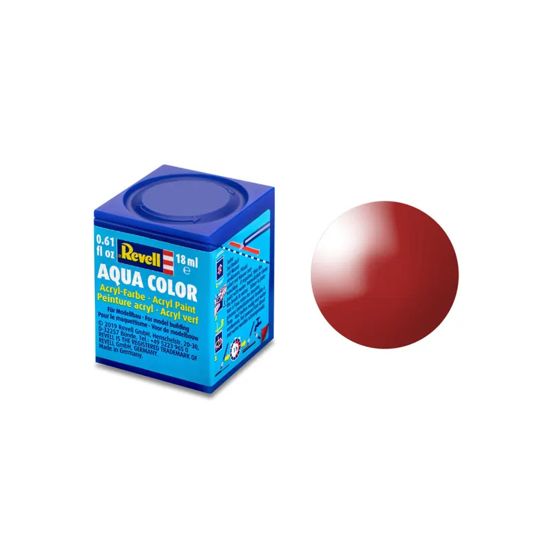 feuerrot, glänzend RAL 3000 Aqua Color 18 ml Revell Modellbau-Farbe auf Wasserbasis