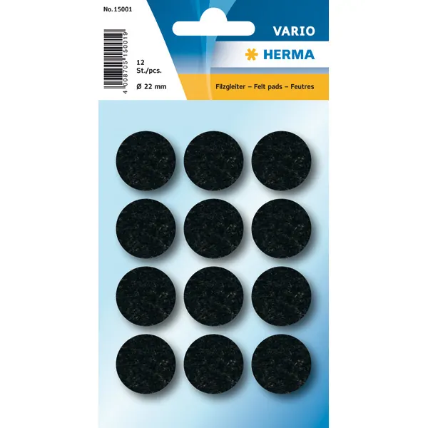 Filzgleiter Herma HOME 15001 - Ø 22 mm schwarz Pckg/12