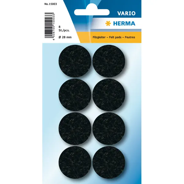Filzgleiter Herma HOME 15003 - Ø 28 mm schwarz Pckg/8