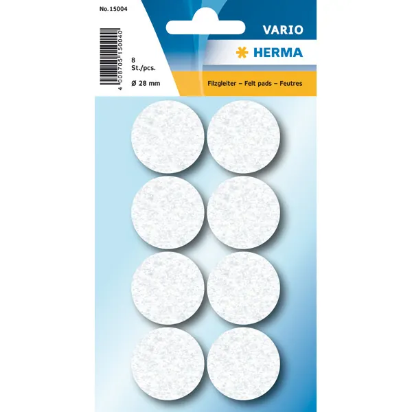 Filzgleiter Herma HOME 15004 - Ø 28 mm weiß Pckg/8