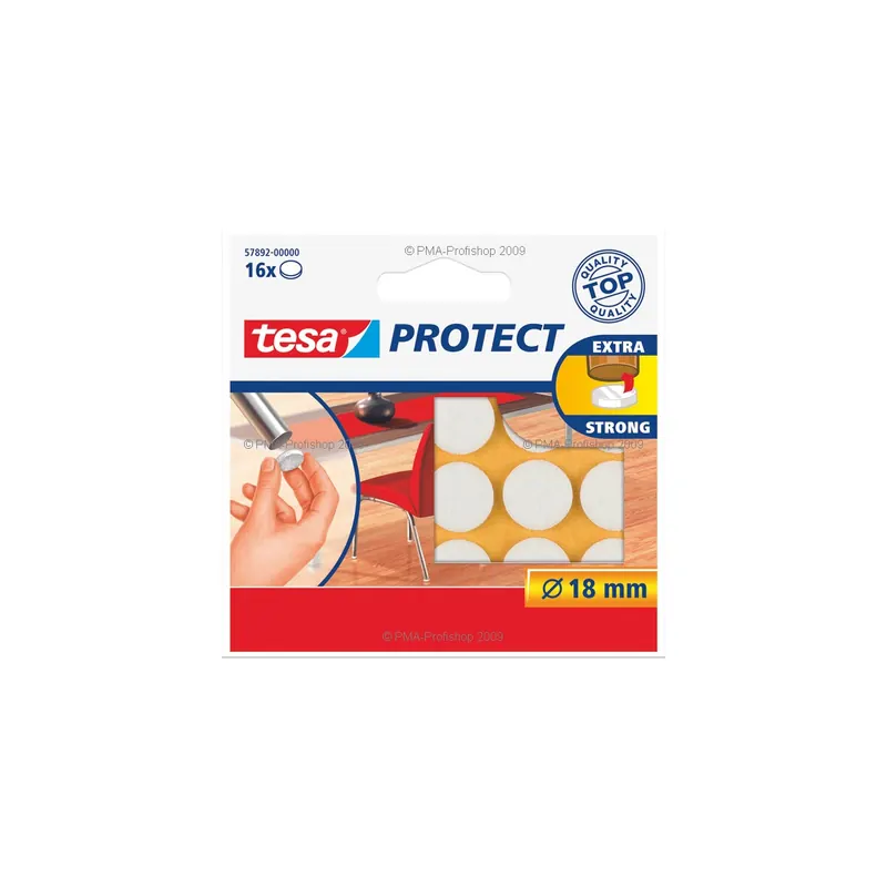 Filzgleiter tesa Protect 57892 - Ø 18 mm weiß Pckg/16