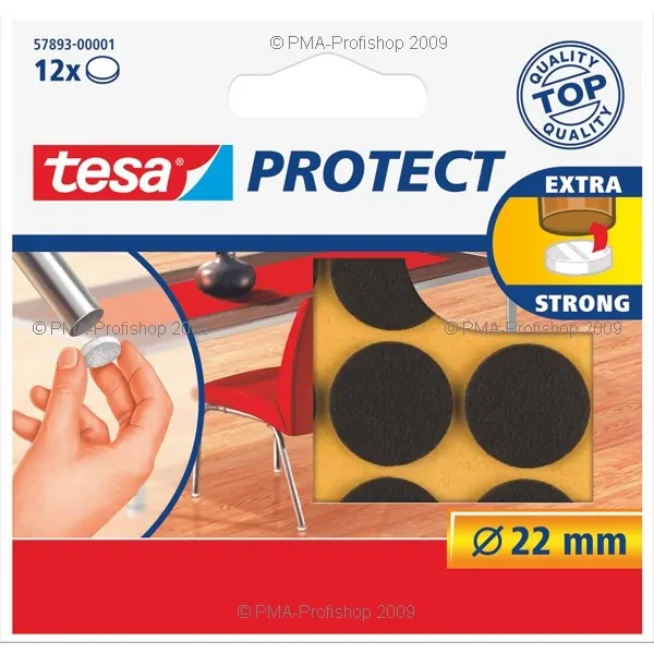 Filzgleiter tesa Protect 57893 - Ø 22 mm braun Pckg/12