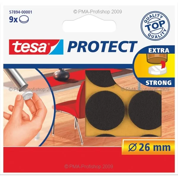 Filzgleiter tesa Protect 57894 - Ø 26 mm braun Pckg/9
