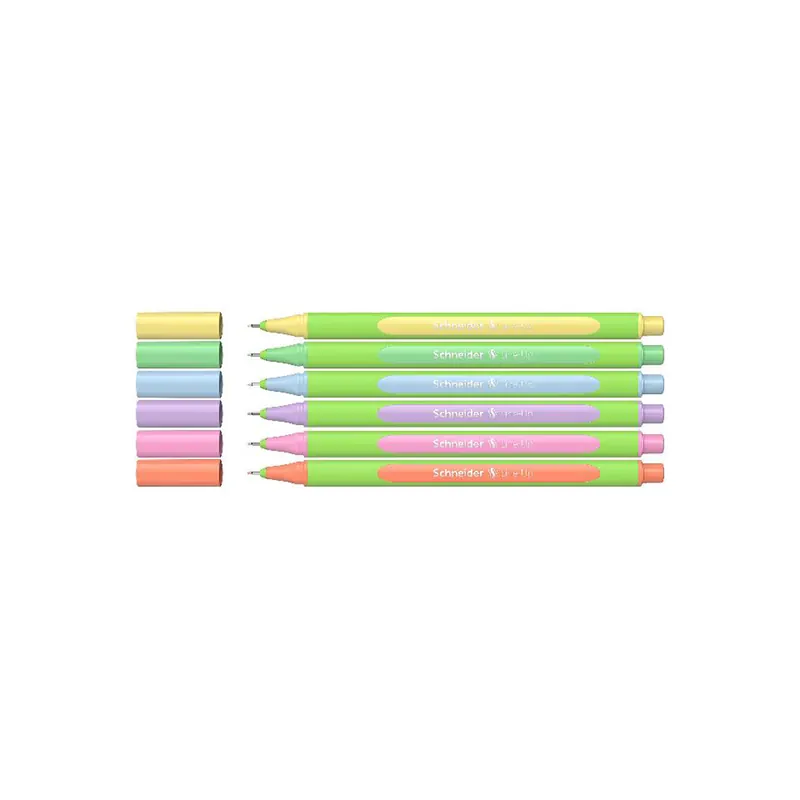 Fineliner Schneider Line-Up 1910 - mehrfahrbig sortiert 0,4 mm gummierter Dreikantschaft 6er-Set
