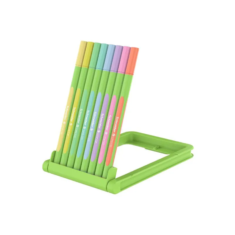 Fineliner Schneider Line-Up 1910 - mehrfarbig sortiert 0,4 mm gummierter Dreikantschaft 8er-Set